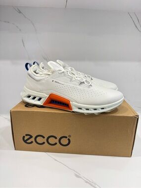 ECCO BIOM C4 Golf Shoes Men’s US 12-12.5 EU 46 White Blue GORE-TEX Spikeless